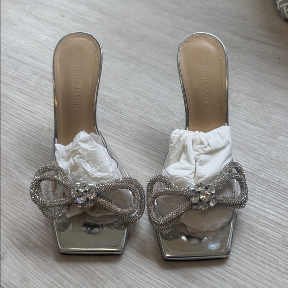 MACH & MACH Double Bow Clear Slide Sandal - Picture 5 of 7